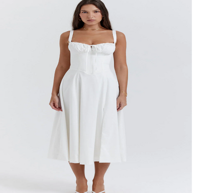 Chic Floral Maxi Dress - Waist Defined