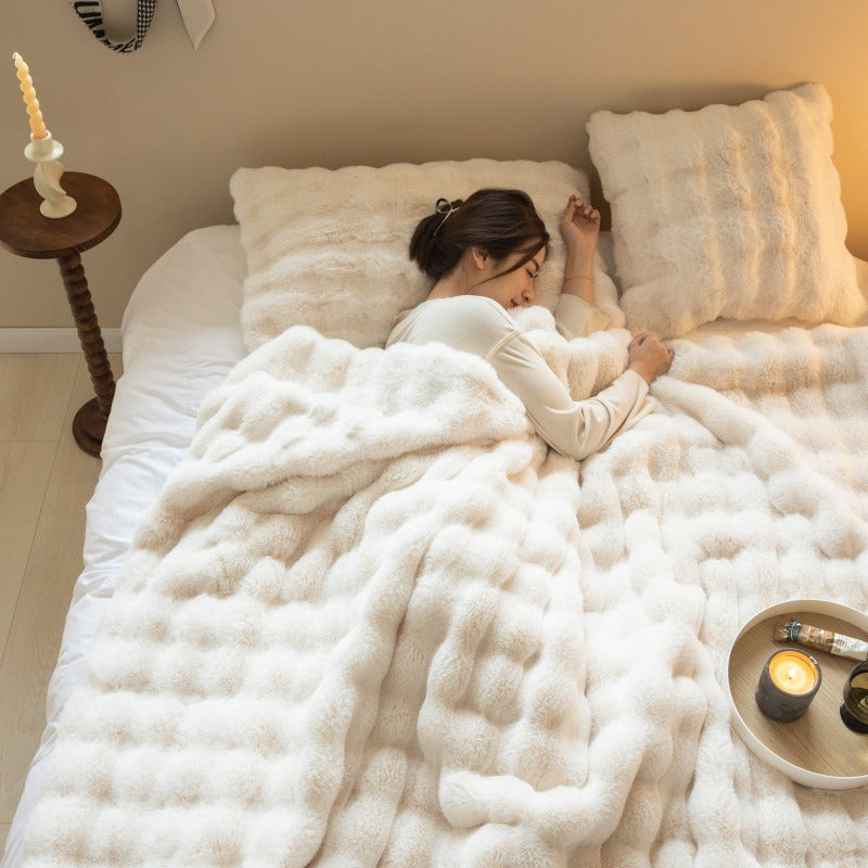 Ultra-Soft Faux Rabbit Velvet Blanket