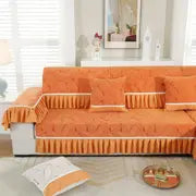 Banana Leaf Jacquard Chenille Sofa Mat - 1 Piece