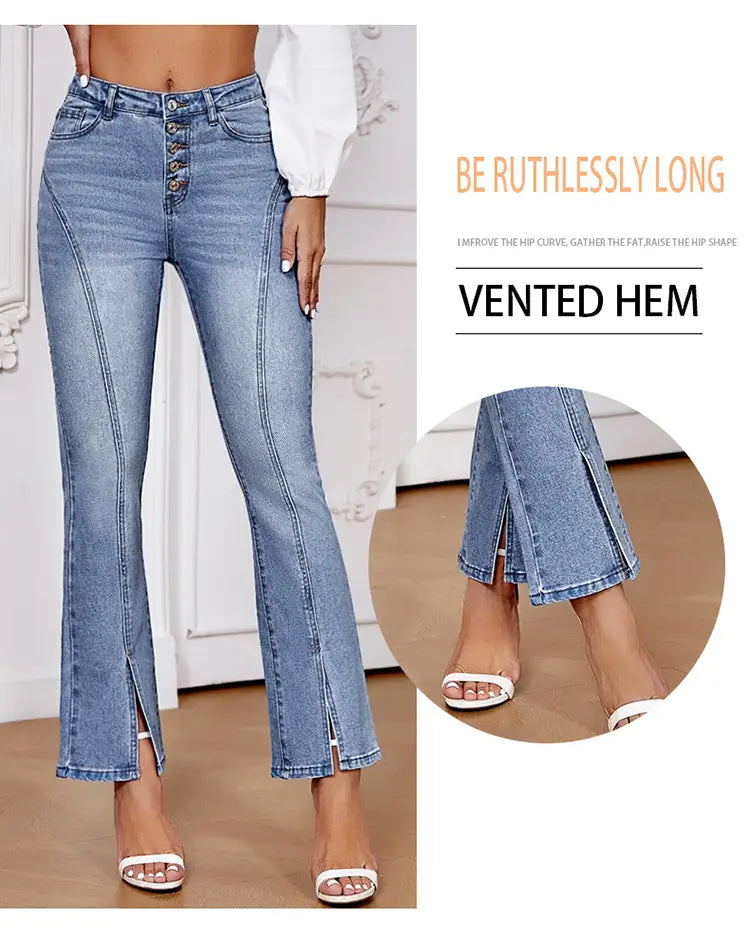 Women's High Waisted Flared & Boot-Cut Denim Jeans