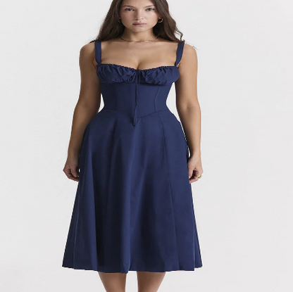 Chic Floral Maxi Dress - Waist Defined