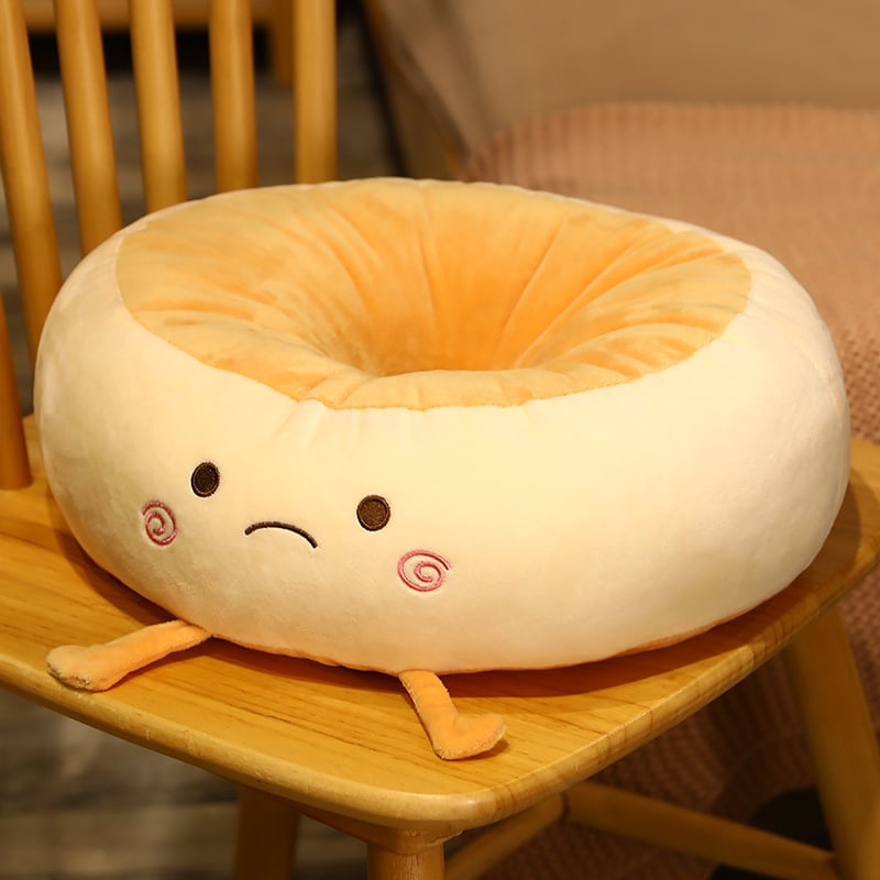 Plush Toast Bread Floor Chair Cushion for Home & Office
