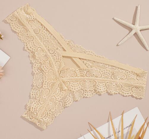 Lace Crossover Low Waist Tie Women's Sexy Thongs