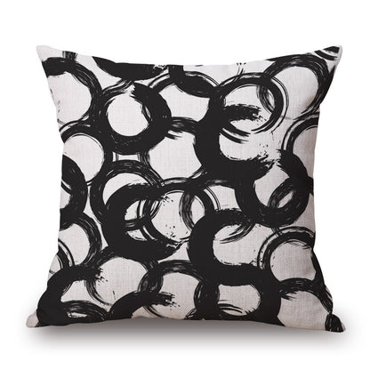 Black and White Impression Painting Pillowcase