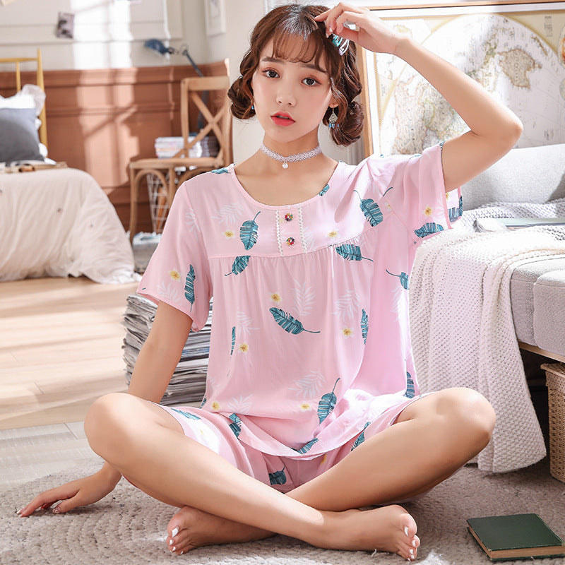 Women's Cotton Pajamas Set - Short Sleeve