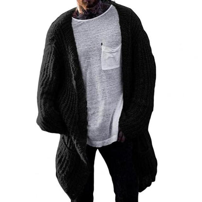 Men's Long Sleeve V Neck Cardigan Sweater Coat