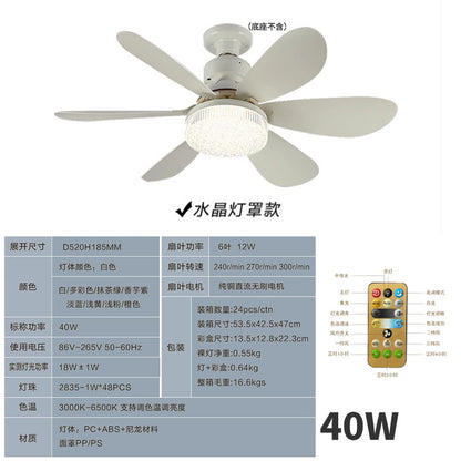 E27 Silent Small Ceiling Fan Light for Home Use