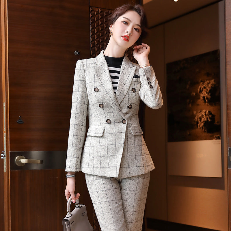 Chic Plaid Office Suit for Women