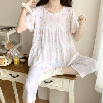 Women's Cotton Pajamas Set - Short Sleeve