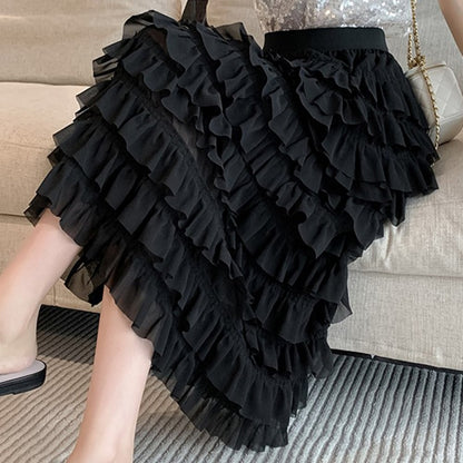 High Waist Slim Women's Fashionable Black Skirt
