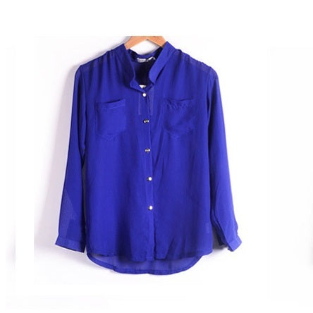 Casual Women's Long Sleeve Chiffon Blouse