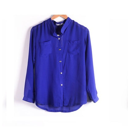 Casual Women's Long Sleeve Chiffon Blouse