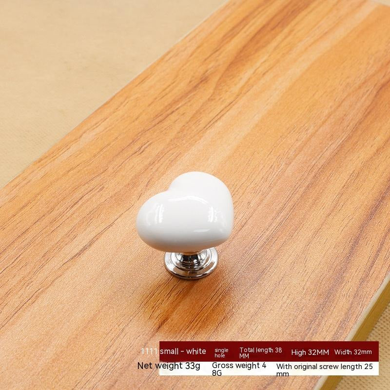 Heart-Shaped Ceramic Cabinet Handle