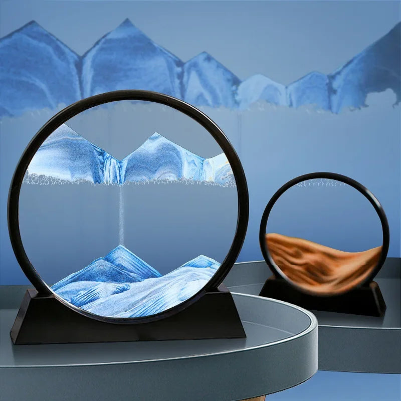 3D Moving Sand Art Hourglass for Home Decor Gift