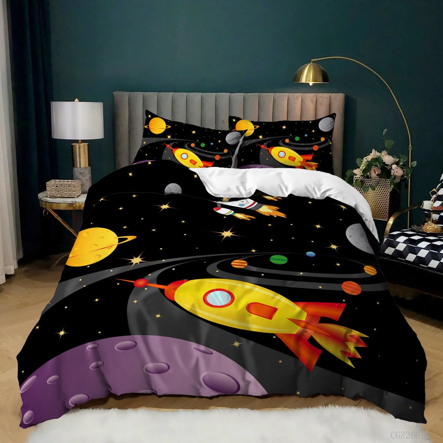 Spaceship Rocket Down Quilt Cover Set