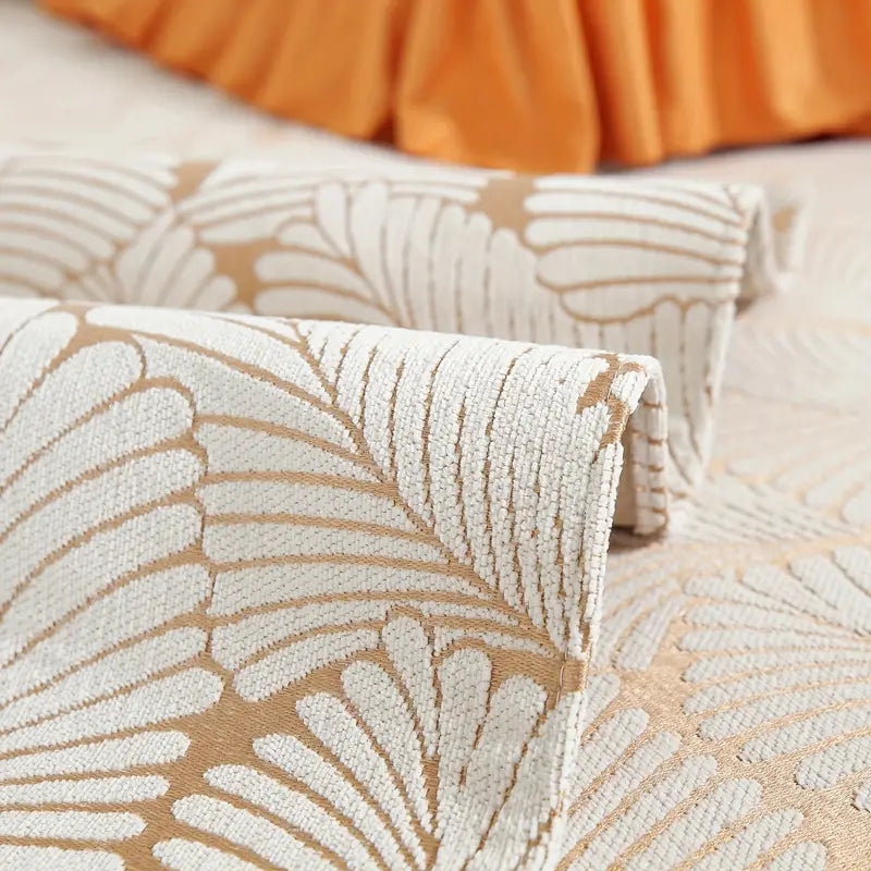 Banana Leaf Jacquard Chenille Sofa Mat - 1 Piece