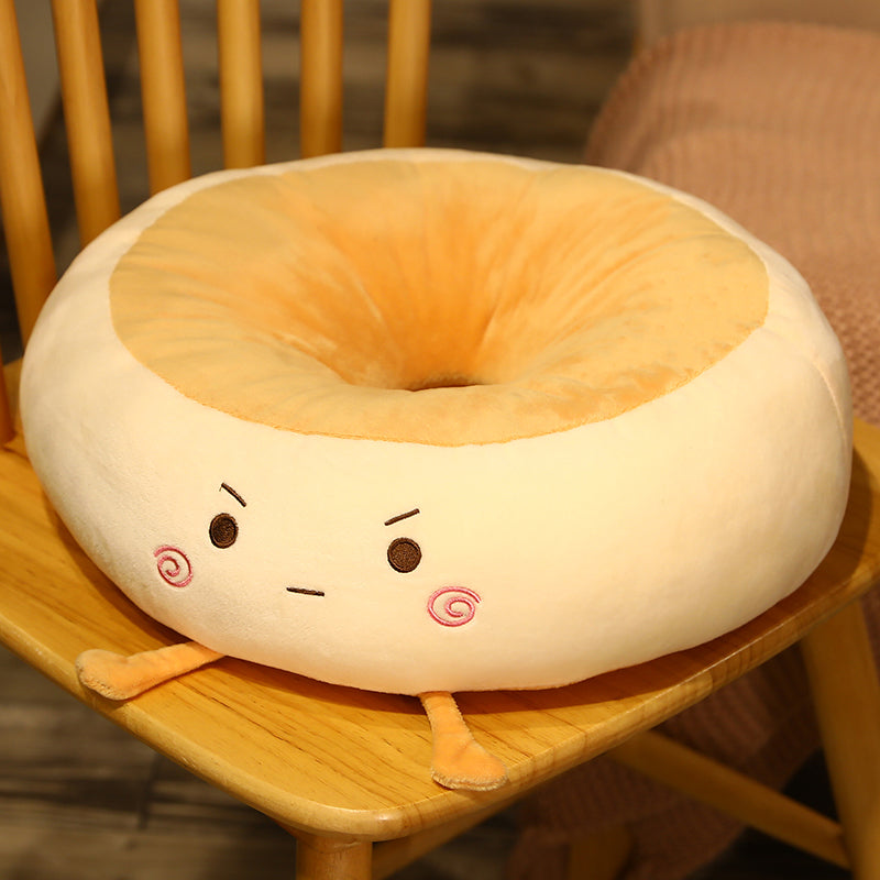 Plush Toast Bread Floor Chair Cushion for Home & Office