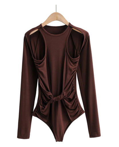 Fashion Cutout Long Sleeve T-Shirt for Women