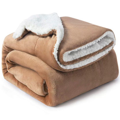 Lamb Fleece Plush Blanket for Bed