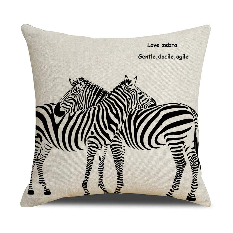 Abstract Black and White Zebra Cushion Cover for Sofa