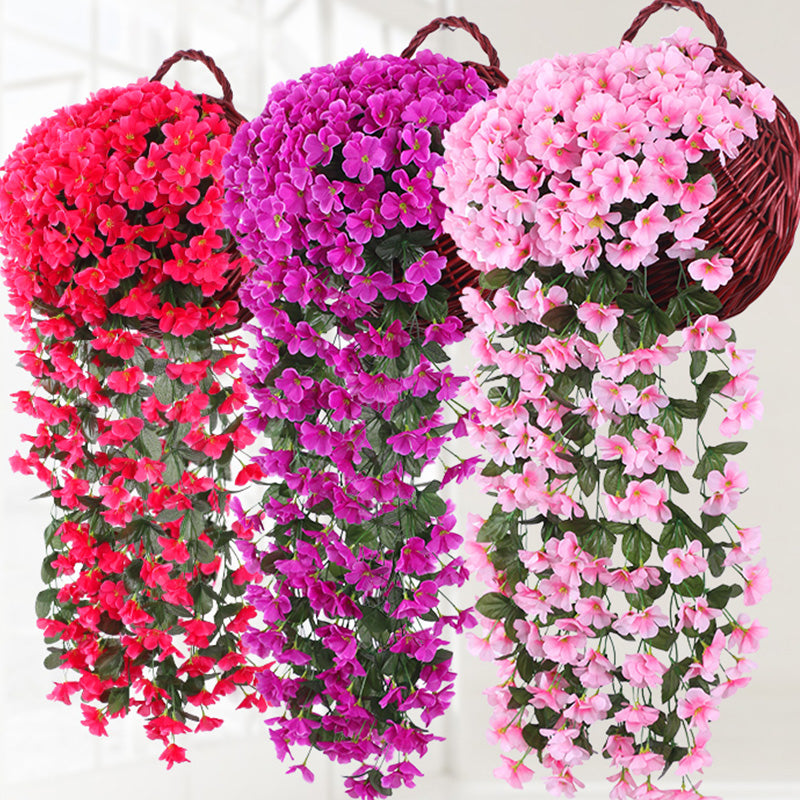 Violet Artificial Orchid Flower Wall Hanging Decor