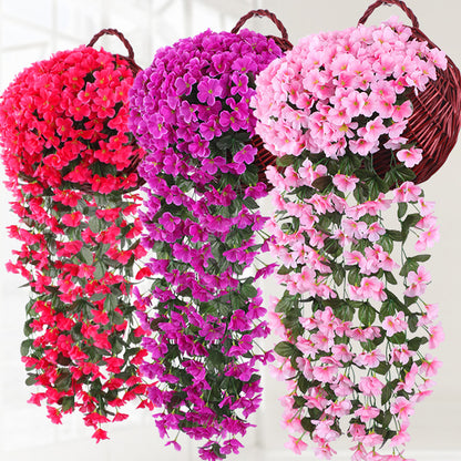 Violet Artificial Orchid Flower Wall Hanging Decor