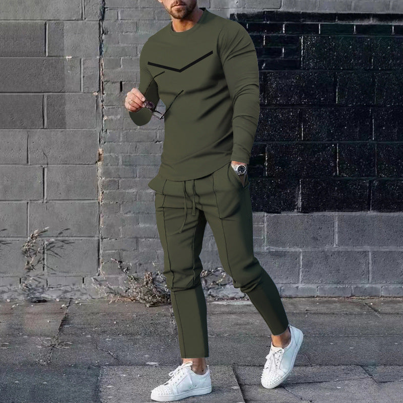 Men's Casual Spring Autumn Two-Piece Outfit Set