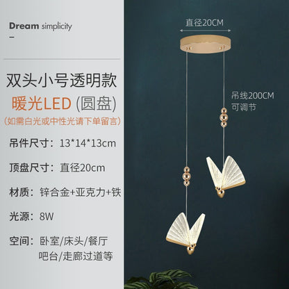 Modern Butterfly Pendant Light for Bedroom and Living Room