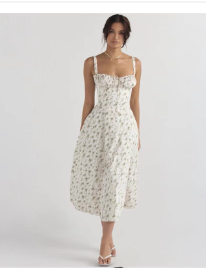 Chic Floral Maxi Dress - Waist Defined