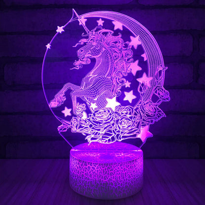 Unicorn Series Colorful Creative 3D Night Light