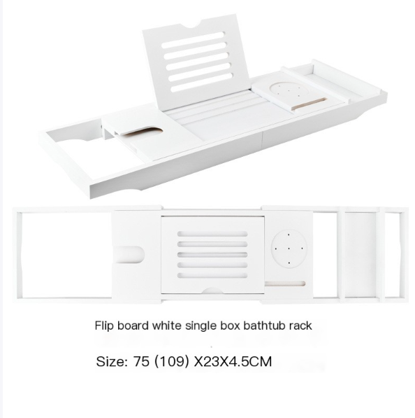Expandable Non-Slip Bamboo Bathtub Storage Rack