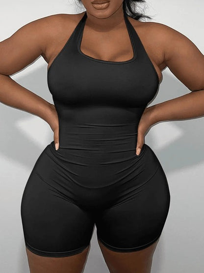 Plus Size Backless Cami Romper for Summer Women