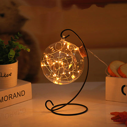 LED Wish Bottle with Glass Cork and Star Decor
