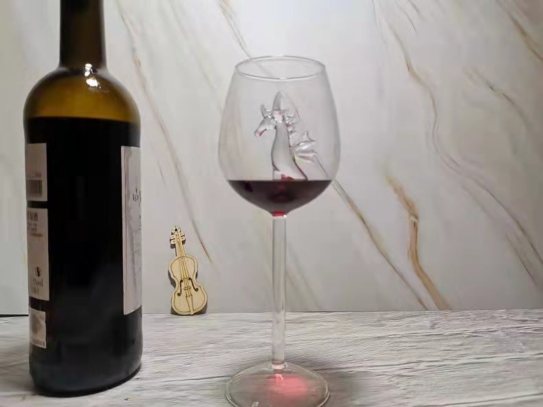 Creative Shark High Wine Glass with Octopus Design