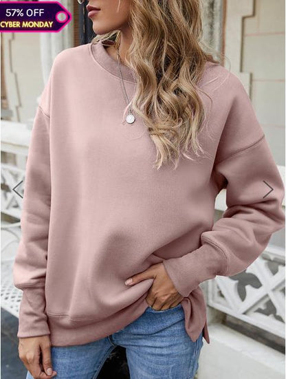 Cotton Simple Color Sweater for Versatile Styling
