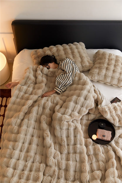 Ultra-Soft Faux Rabbit Velvet Blanket