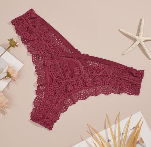 Lace Crossover Low Waist Tie Women's Sexy Thongs