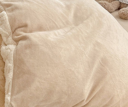 Thickened Warm Milk Fiber Four-Piece Bed Set
