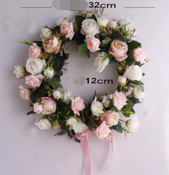 Realistic Silk Rose Wreath for Home Decor and Christmas