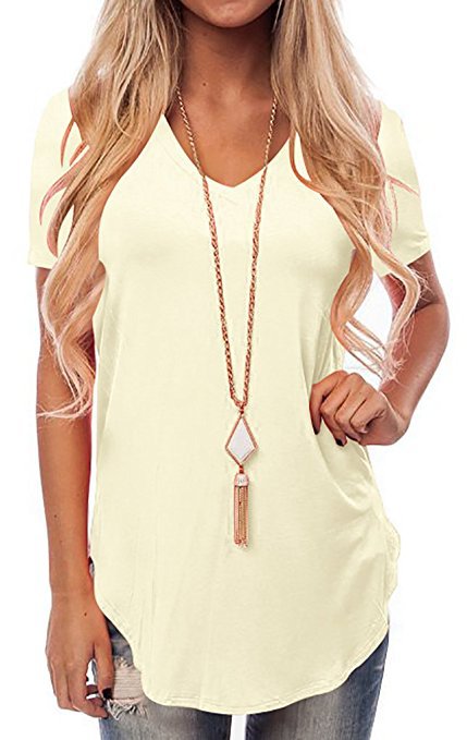 Loose V-Neck Short Sleeve Tuxedo T-Shirt