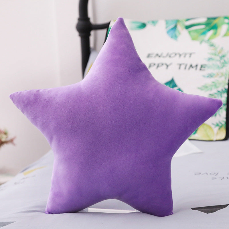 Five-pointed Star Plush Lumbar Pillow for Car