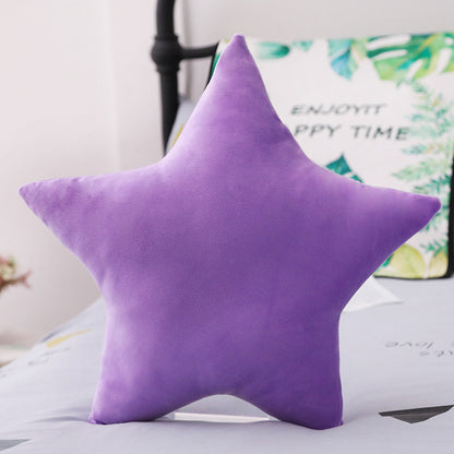 Five-pointed Star Plush Lumbar Pillow for Car