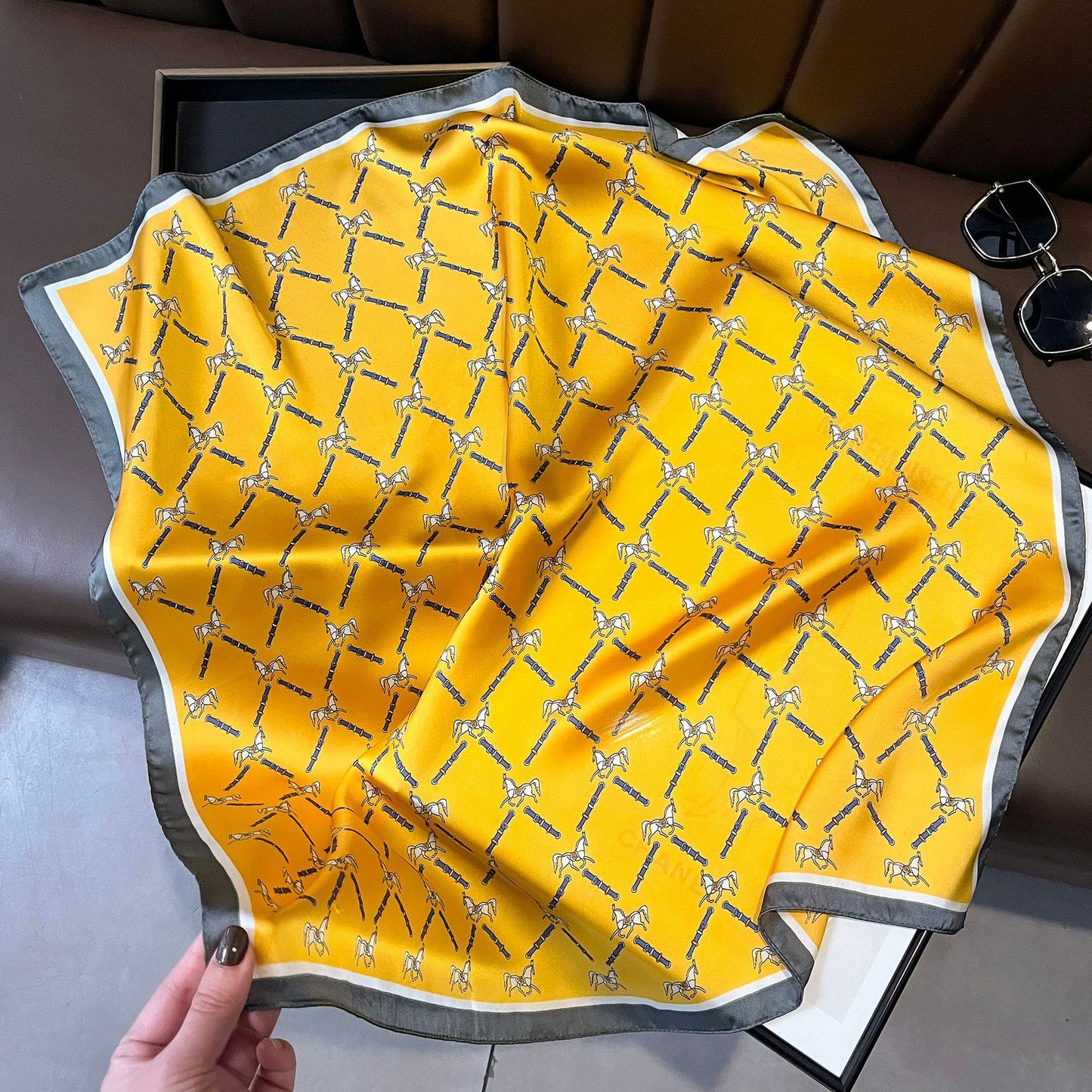 Vintage Silk Scarf - French Style 70cm Square Scarf