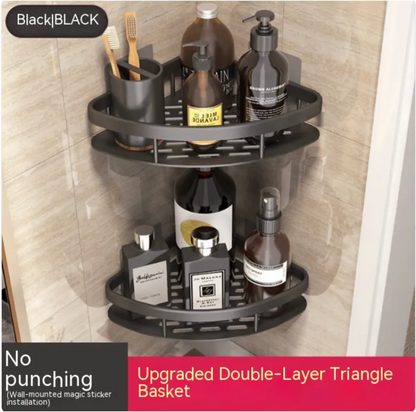 Punch-Free Bathroom Storage Rack
