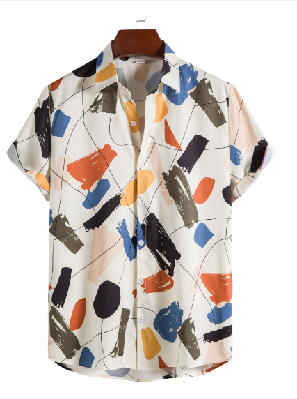 Vividuz Portofino - Casual White Graffiti Shirt