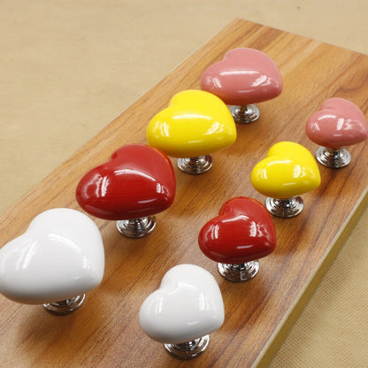Heart-Shaped Ceramic Cabinet Handle