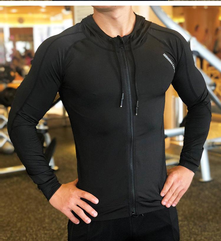 Men's Athletic Compression Running Jacket for Outdoor Use