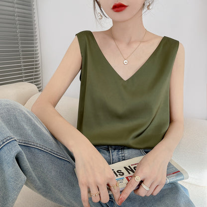 Chic Women's Satin Silk Top
