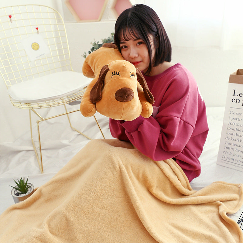 Custom Plush Toy Dog with Air Conditioning Blanket