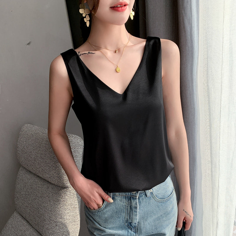 Chic Women's Satin Silk Top